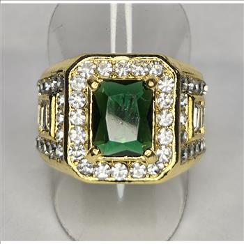 No Reserve Emerald & Zircon Ring Size 9