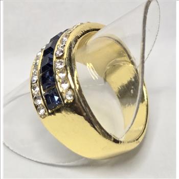 No Reserve Sapphire & Austrian Crystal Ring Size 7