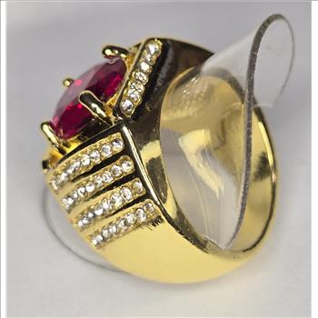 No Reserve Ruby & Zircon Ring Size 10