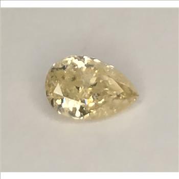 No Reserve .42 ct Natural Yellow Diamond Pear Cut Loose Gemstone