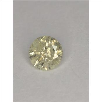 No Reserve .58 ct Natural Light Yellow Diamond Round Cut Loose Gemstone