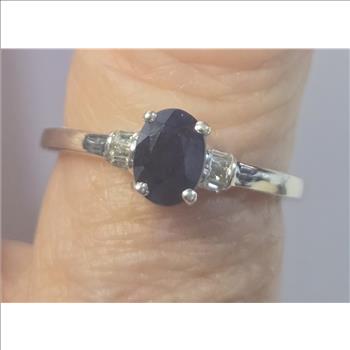 No Reserve Natural Sapphire & Diamond Ring Size 9