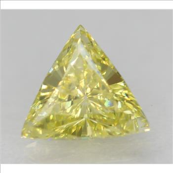 No Reserve .12 ct VVS2 Natural Yellow Diamond Trillion Cut Loose Gemstone