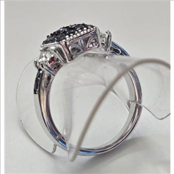 No Reserve Natural Sapphire & Zircon Ring Size 10