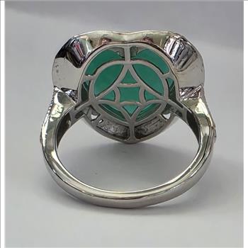 No Reserve Natural Verde Green Onyx Ring Size 9