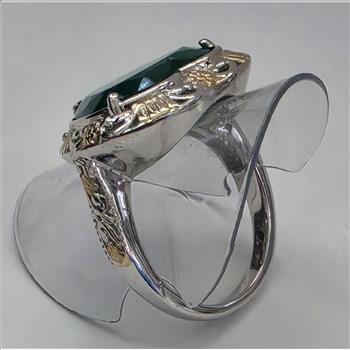 No Reserve Natural Verde Green Onyx Ring Size 10