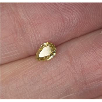 No Reserve .30 ct Natural Yellow Diamond Pear Cut Loose Gemstone