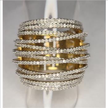 No Reserve .1.02 ct Natural Diamond Ring Size 7