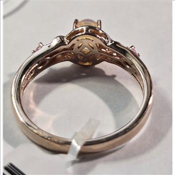 No Reserve Natural Opal & Pink Sapphire Ring Size 9