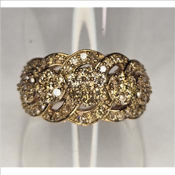 No Reserve 1.00 ct Natural Champagne Diamond Ring Size 7