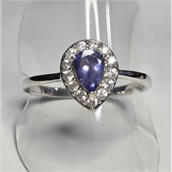 No Reserve Natural Tanzanite & Zircon Ring Size 10