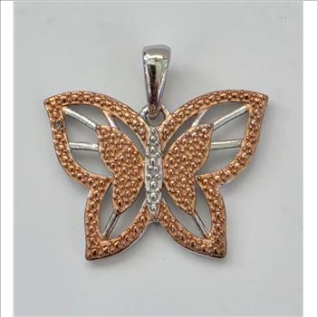 No Reserve Natural Two Tone Butterfly Pendant