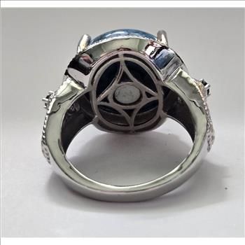 No Reserve Blue Howlite, Brazilian Smoky Quartz Ring Size 7