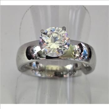 No Reserve Simulated Diamond Solitaire Ring Size 8