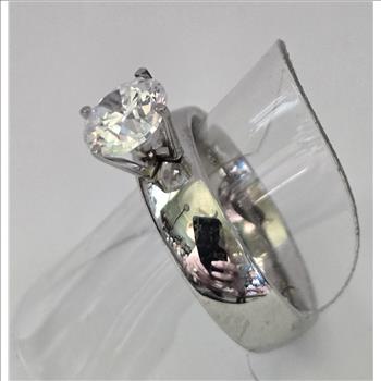No Reserve Simulated Diamond Solitaire Ring Size 8