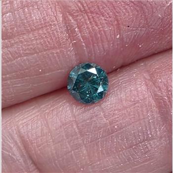 No Reserve .50 ct Natural Blue Diamond Round Cut Loose Gemstone