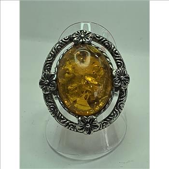 No Reserve  Amber Ring Size 8