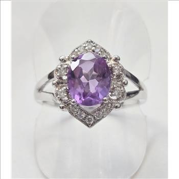 No Reserve Color Change Alexandrite & Zircon Ring Size 10
