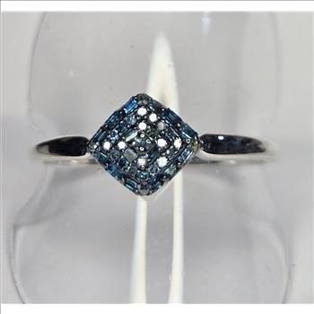 No Reserve .26 ct Natural Blue Diamond Ring Size 11