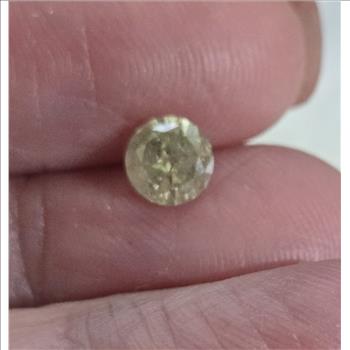 No Reserve  .65 Ct Natural Yellow Diamond Round Cut Loose Gemstone