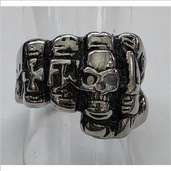 No Reserve  316L Stainless Steel Skull  Ring Size 9