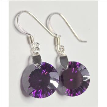 No Reserve Natural Amethyst Dangle Earrings