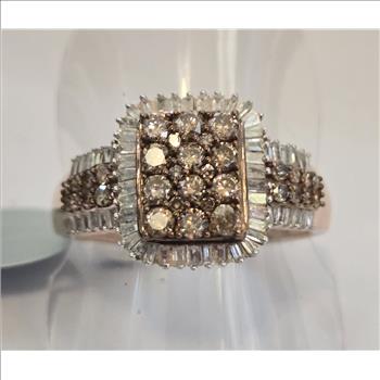 No Reserve  1.15 ct Natural Champagne Diamond Ring Size 10