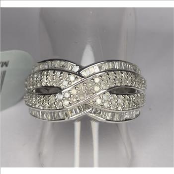 No Reserve  1.00 ct Natural Diamond Ring Size 7