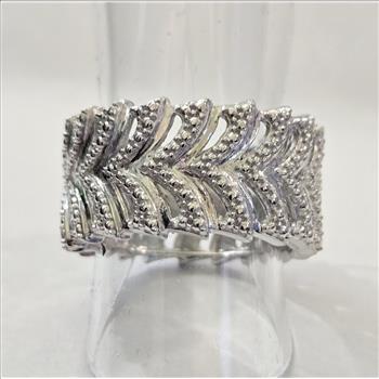 No Reserve Natural Diamond 11MM Band Ring Size 6