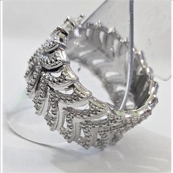 No Reserve Natural Diamond 11MM Band Ring Size 6