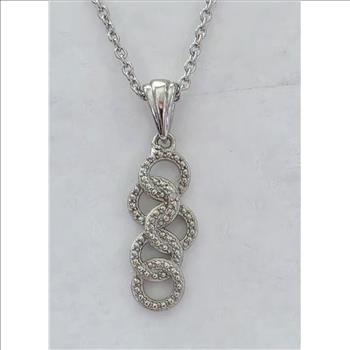 No Reserve Natural Diamond Pendant & Chain Necklace