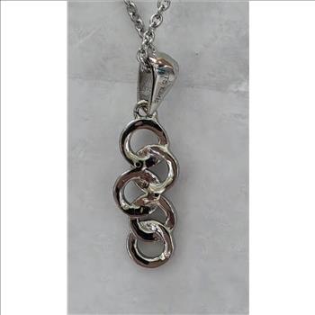 No Reserve Natural Diamond Pendant & Chain Necklace