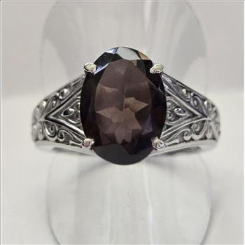 No Reserve Natural Smoky Quartz Ring Size 9