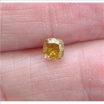 No Reserve .55 ct Natural Champagne Diamond Cushion Cut Loose Gemstone