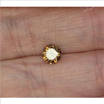 No Reserve .57 ct Natural Champagne Diamond Round Cut Loose Gemstone