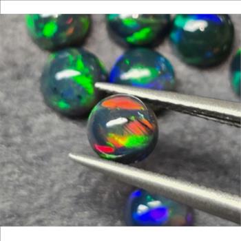 No Reserve Natural Firey Opal Round Cut Loose Gemstone