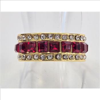 No Reserve Ruby & Topaz Ring Size 9