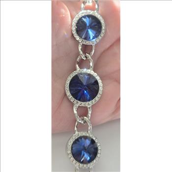 No Reserve Sapphire & Austrian Crystal Bracelet