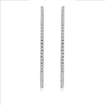 No Reserve 1.32 ct Natural Diamond Inside Out Hoop Earrings