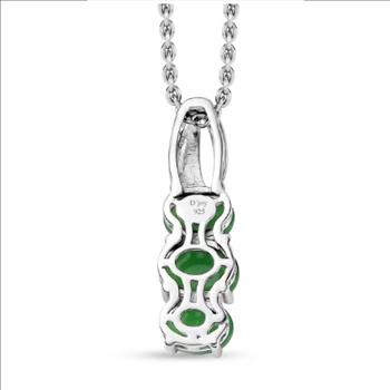 No Reserve Natural Jade Pendant & Chain Necklace