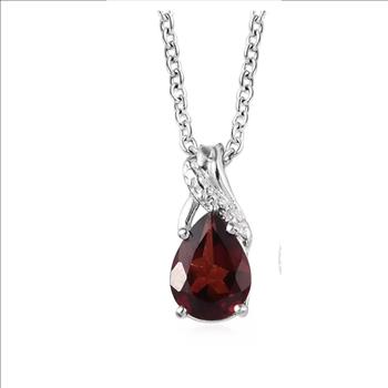 No Reserve Natural Mozambique Garnet Pendant & Chain Necklace