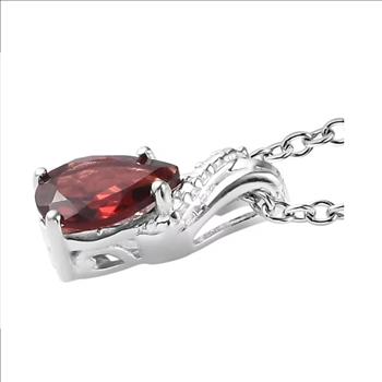 No Reserve Natural Mozambique Garnet Pendant & Chain Necklace