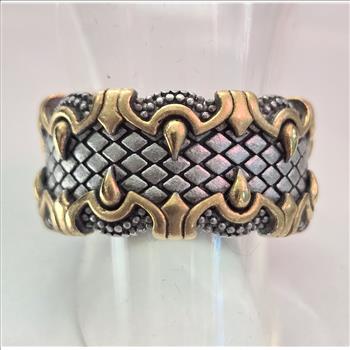 No Reserve Stainless Steel 2 Tone Claw Ring Size 6