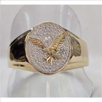 No Reserve Natural Diamond Eagle Ring Size 14