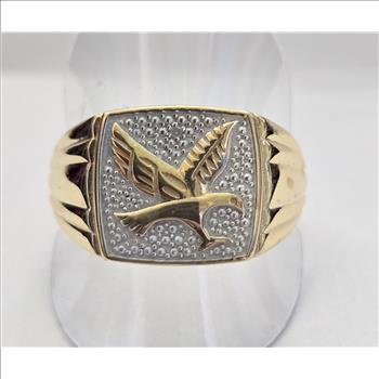 No Reserve Natural Diamond Eagle Ring Size 10