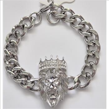 No Reserve Austrian Crystal Tiger Crown  Bracelet