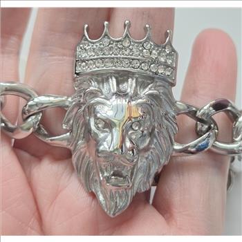 No Reserve Austrian Crystal Tiger Crown  Bracelet