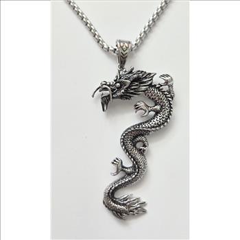 No Reserve Dragon Pendant & Chain Necklace