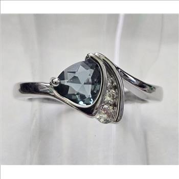 No Reserve Sapphire & Zircon Ring Size 7