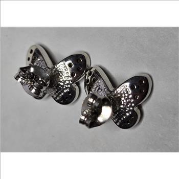 No Reserve .35 ct Natural Yellow Diamond Butterfly Stud Earrings